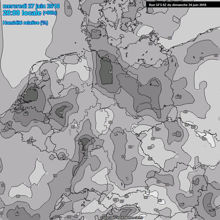 Modele GFS - Carte prvisions 