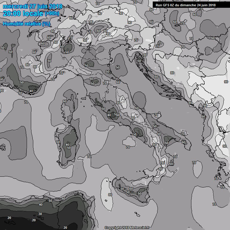 Modele GFS - Carte prvisions 