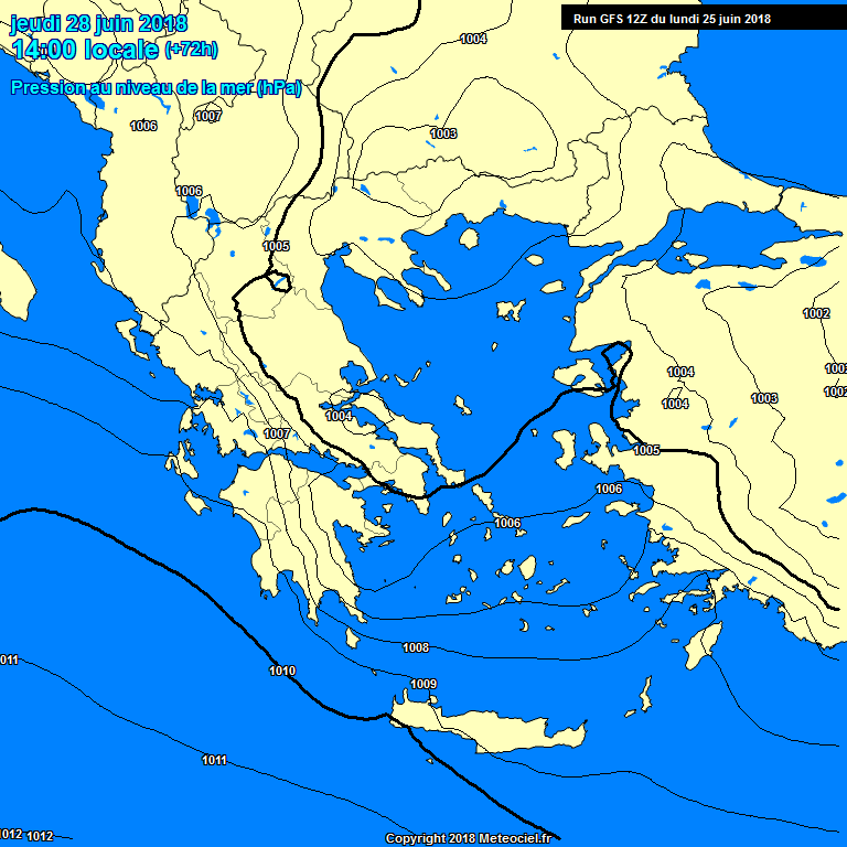 Modele GFS - Carte prvisions 