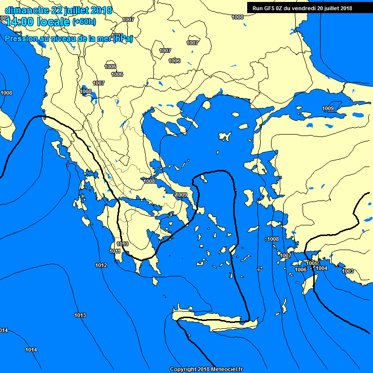 Modele GFS - Carte prvisions 