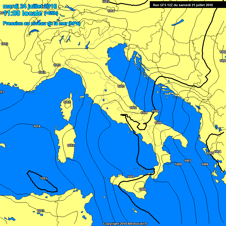 Modele GFS - Carte prvisions 