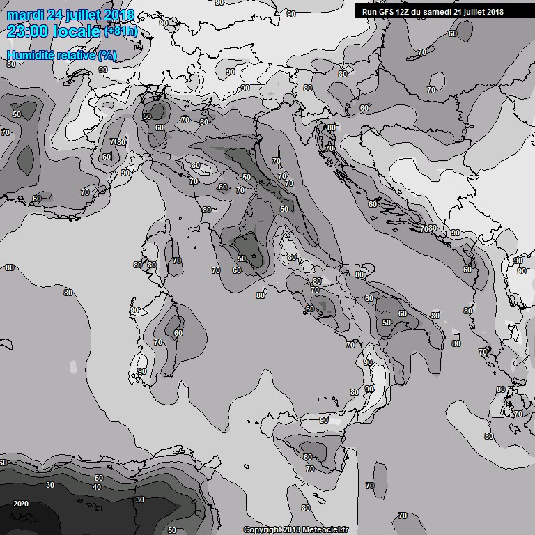 Modele GFS - Carte prvisions 