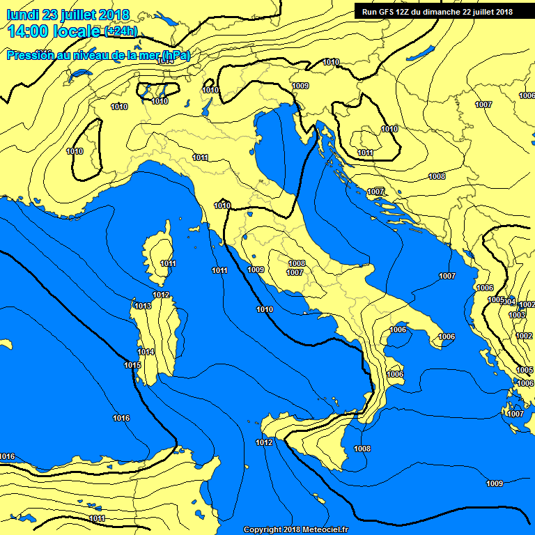 Modele GFS - Carte prvisions 