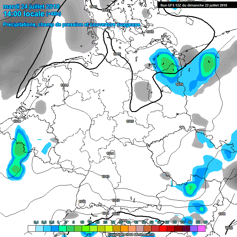 Modele GFS - Carte prvisions 