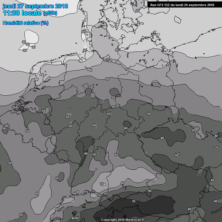 Modele GFS - Carte prvisions 