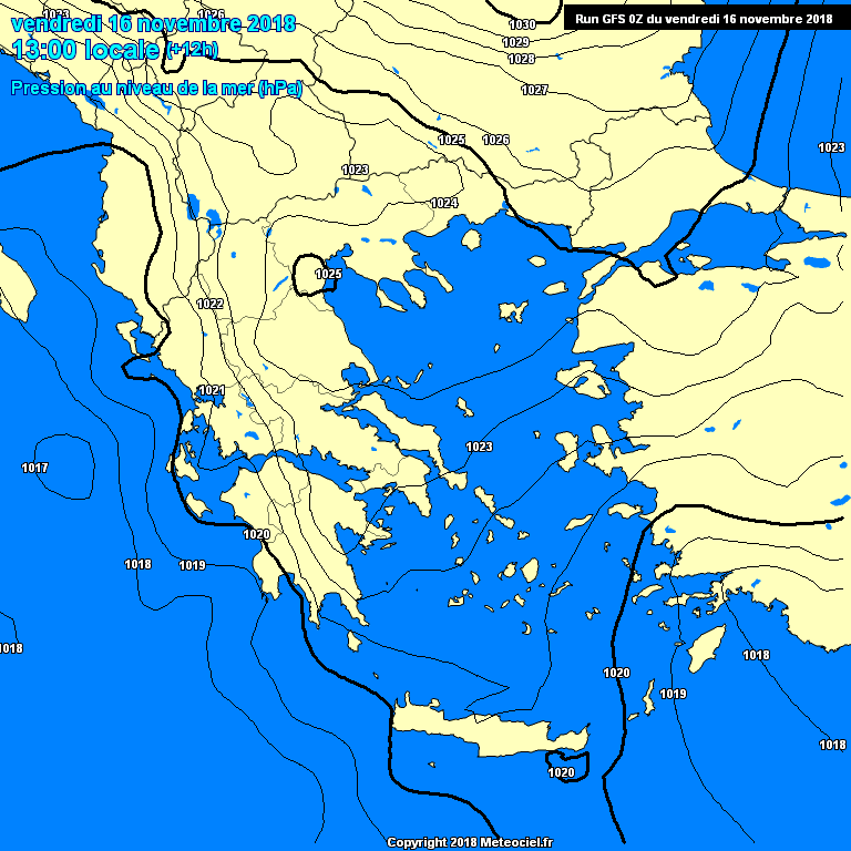 Modele GFS - Carte prvisions 