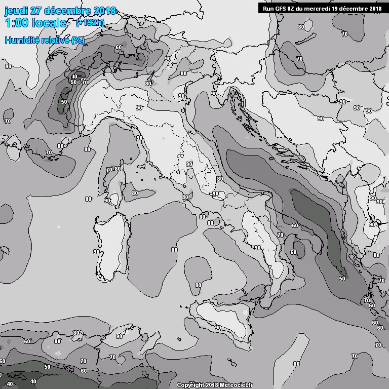 Modele GFS - Carte prvisions 