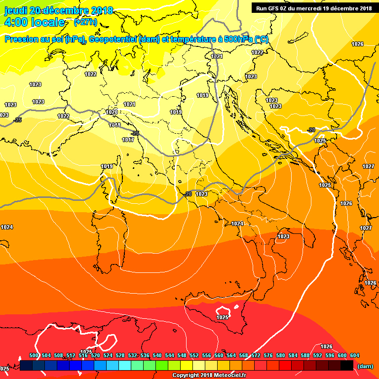 Modele GFS - Carte prvisions 