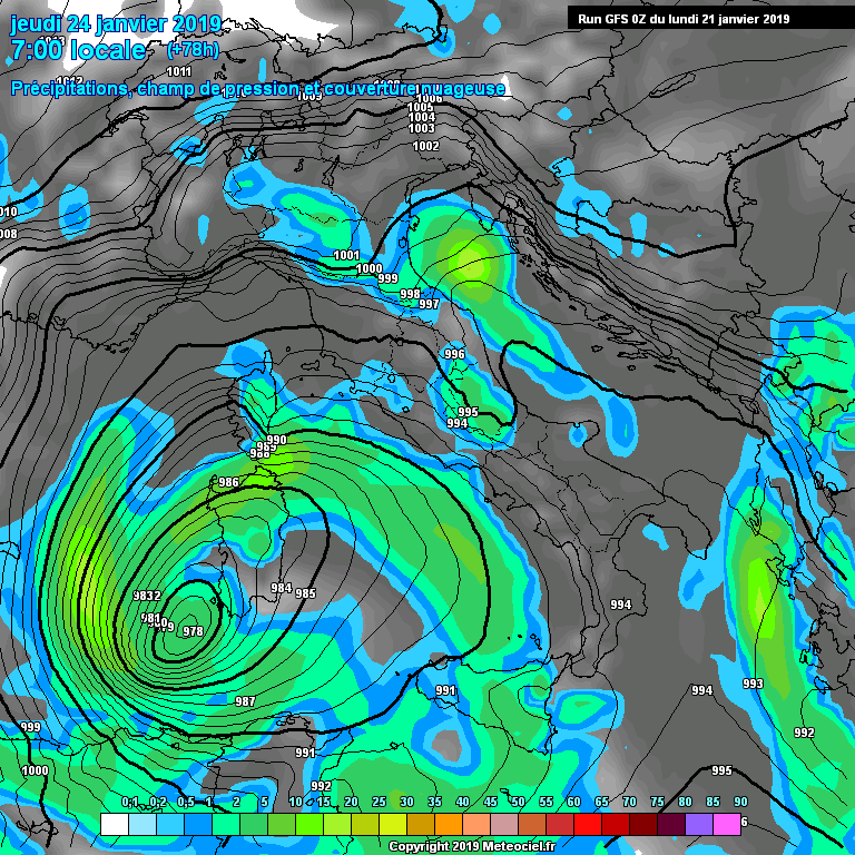 Modele GFS - Carte prvisions 