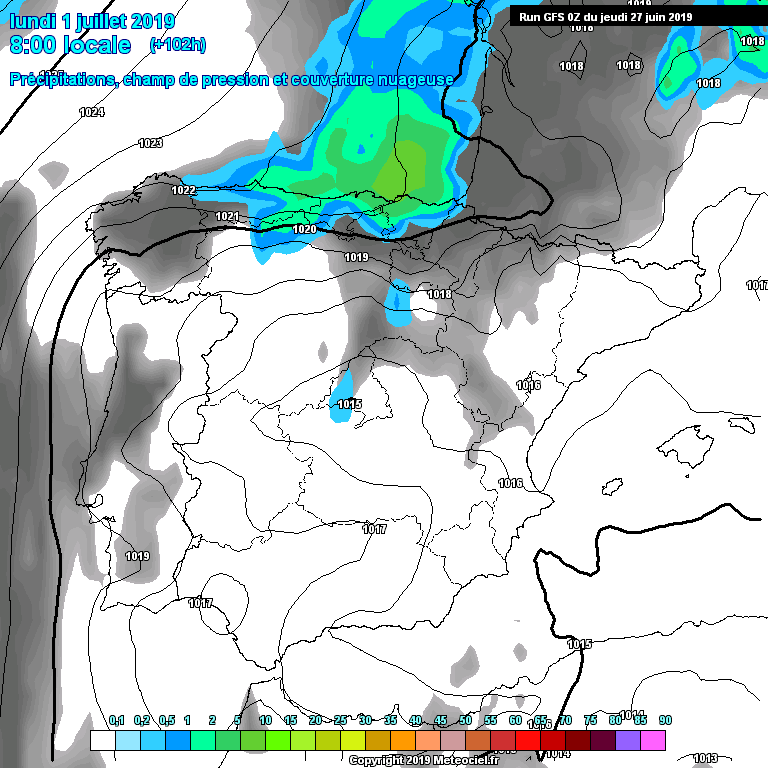 Modele GFS - Carte prvisions 