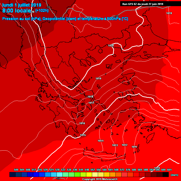 Modele GFS - Carte prvisions 