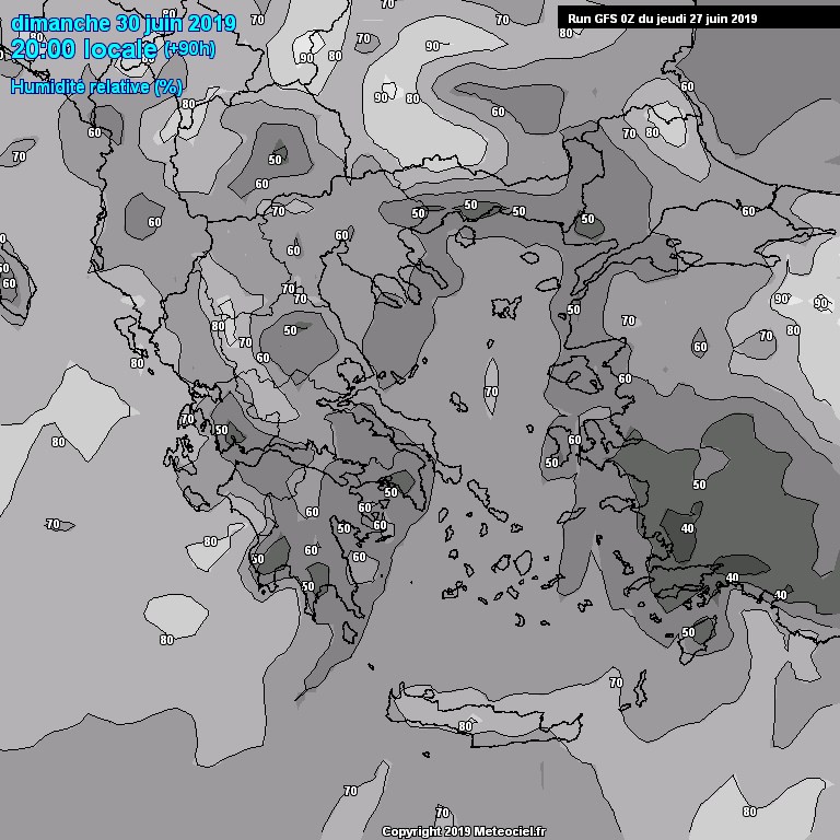 Modele GFS - Carte prvisions 