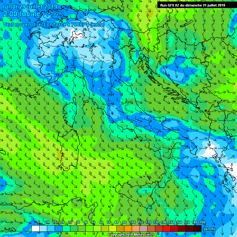 Modele GFS - Carte prvisions 