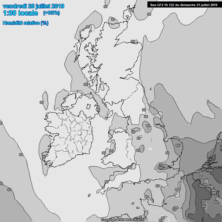 Modele GFS - Carte prvisions 