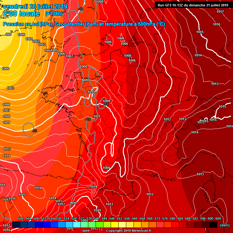 Modele GFS - Carte prvisions 