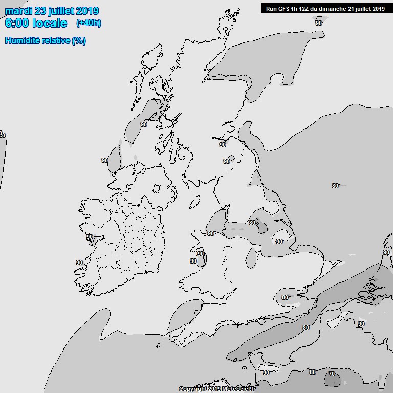 Modele GFS - Carte prvisions 