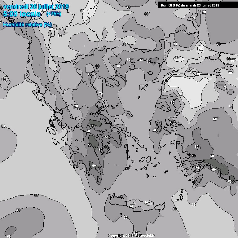 Modele GFS - Carte prvisions 