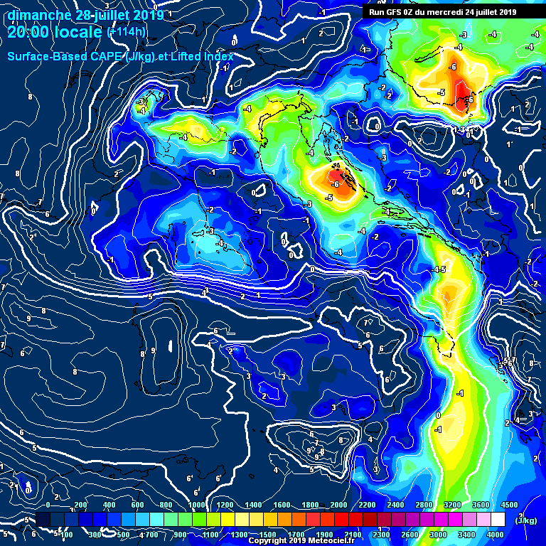 Modele GFS - Carte prvisions 