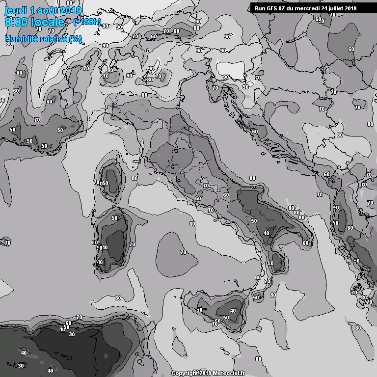 Modele GFS - Carte prvisions 