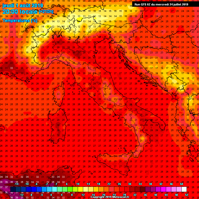 Modele GFS - Carte prvisions 