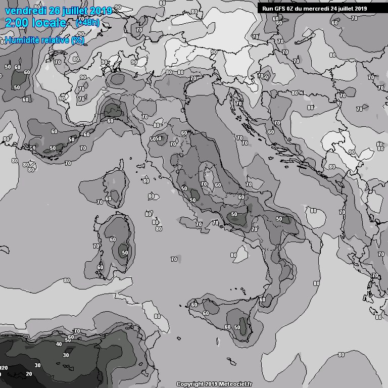 Modele GFS - Carte prvisions 