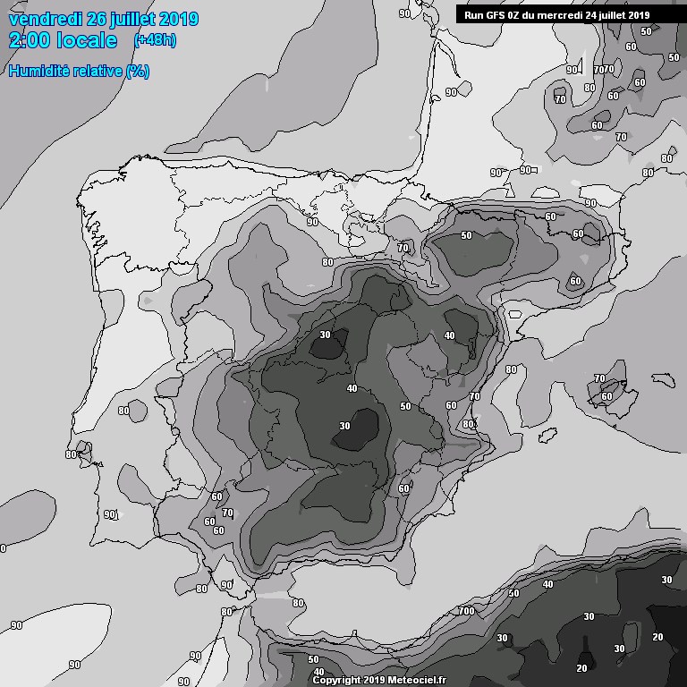 Modele GFS - Carte prvisions 