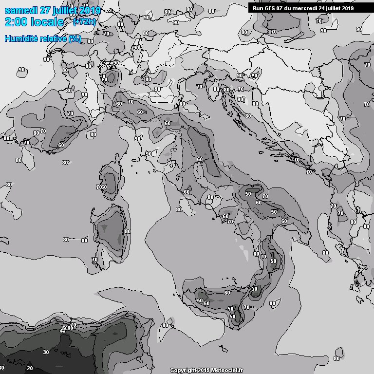 Modele GFS - Carte prvisions 