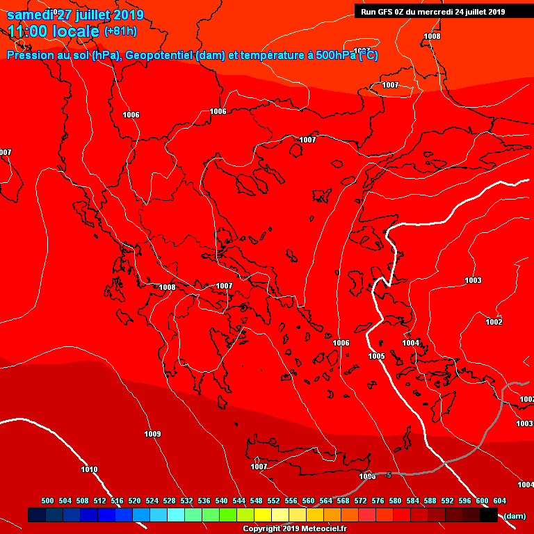 Modele GFS - Carte prvisions 