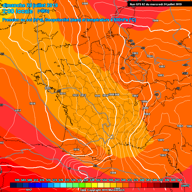 Modele GFS - Carte prvisions 