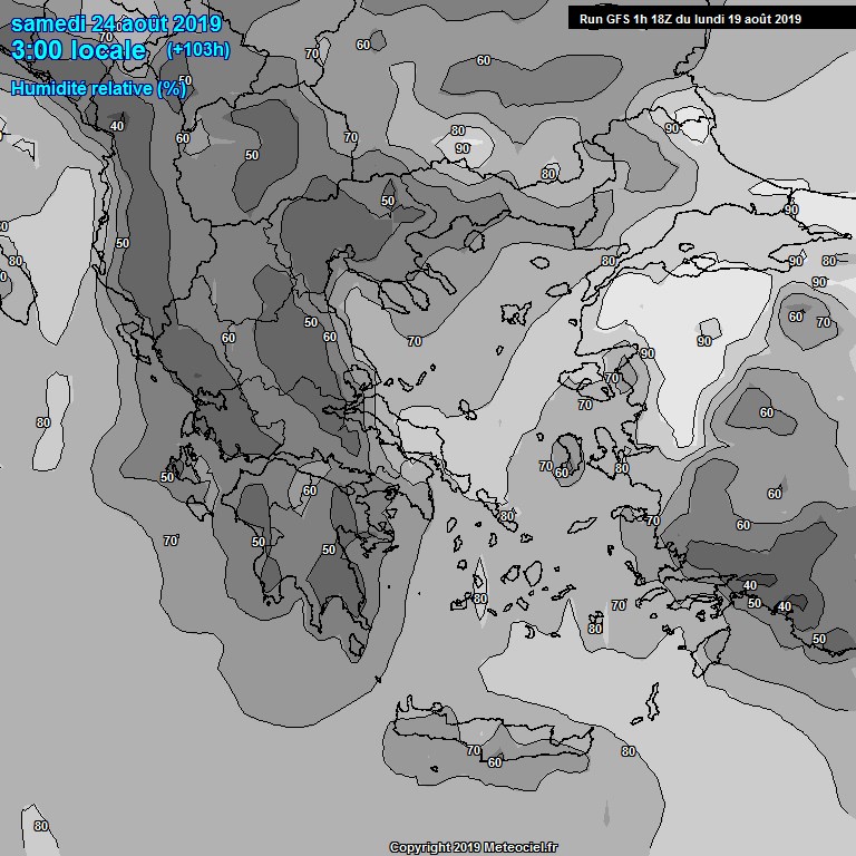 Modele GFS - Carte prvisions 