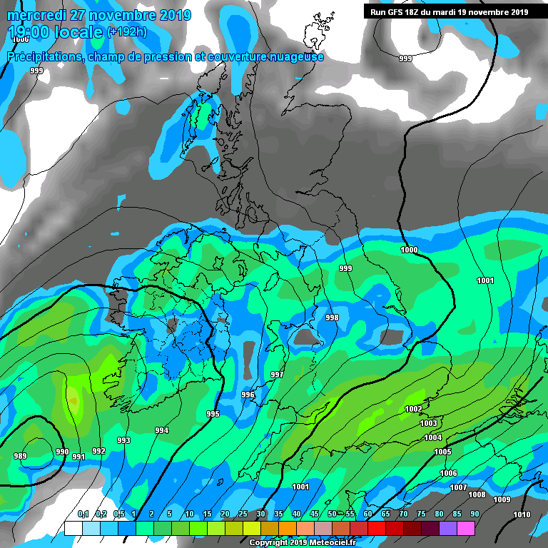 Modele GFS - Carte prvisions 