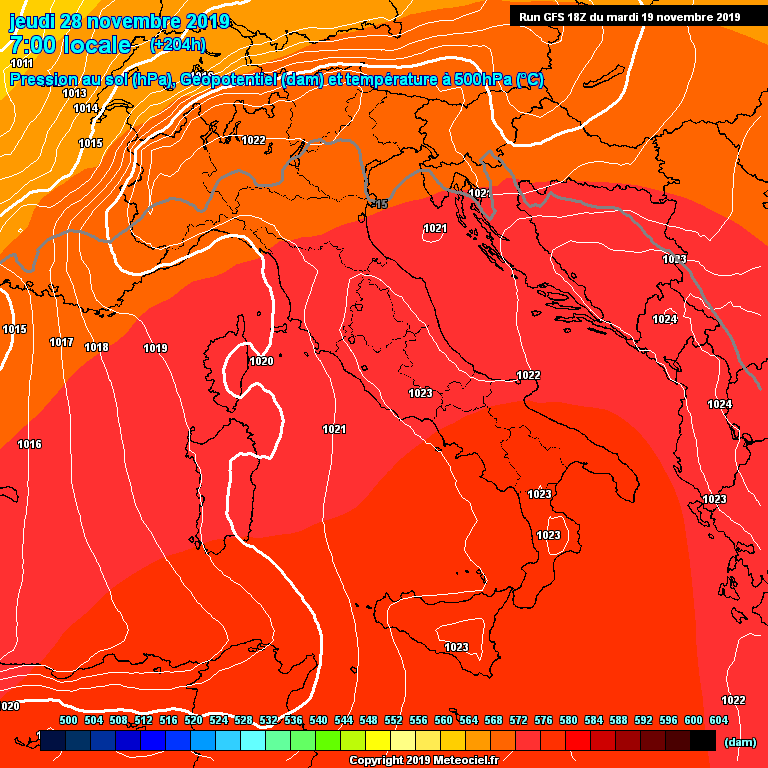 Modele GFS - Carte prvisions 