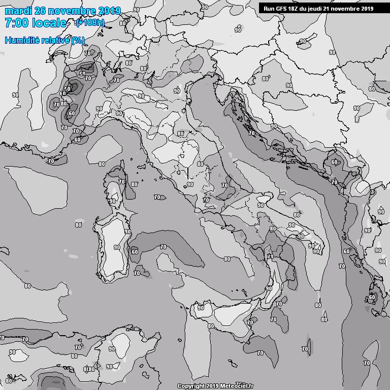 Modele GFS - Carte prvisions 