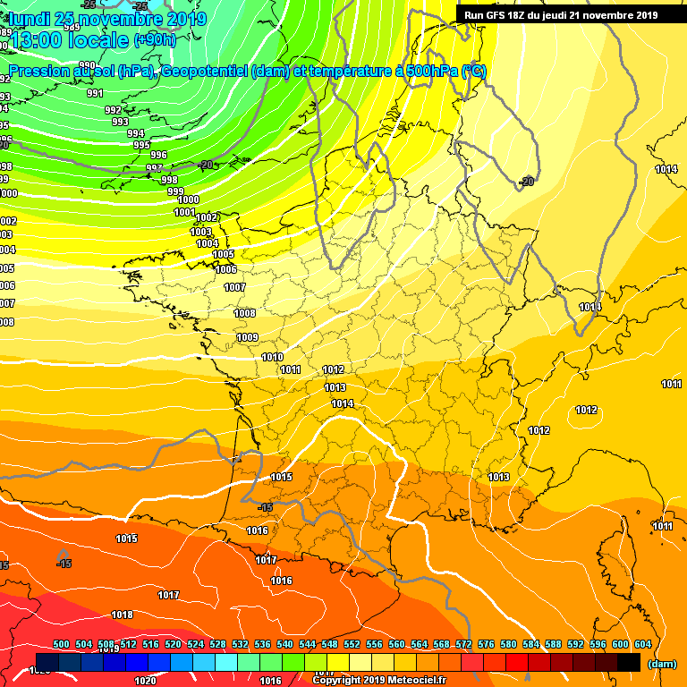 Modele GFS - Carte prvisions 