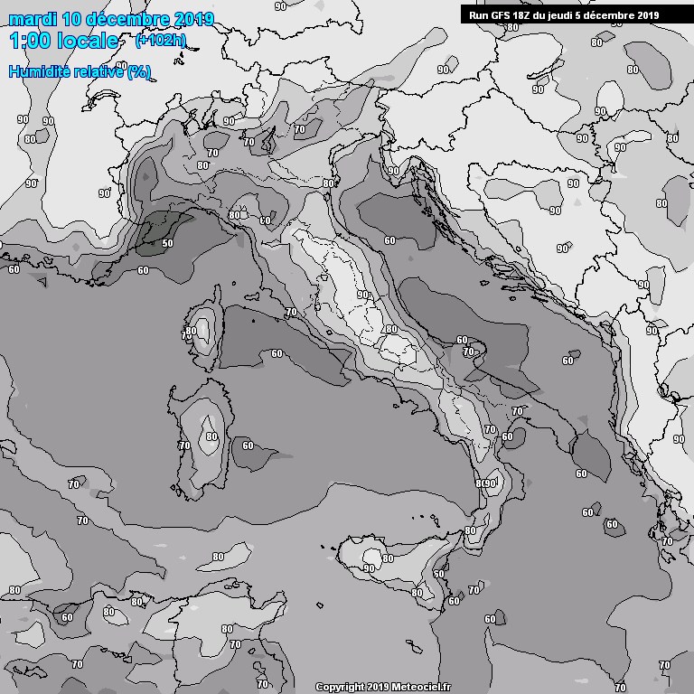 Modele GFS - Carte prvisions 