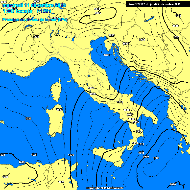 Modele GFS - Carte prvisions 