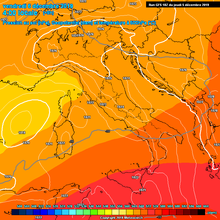 Modele GFS - Carte prvisions 