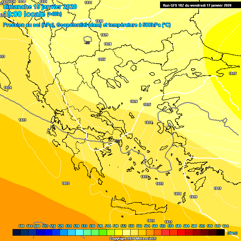 Modele GFS - Carte prvisions 