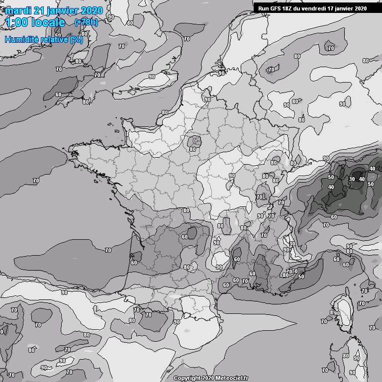 Modele GFS - Carte prvisions 