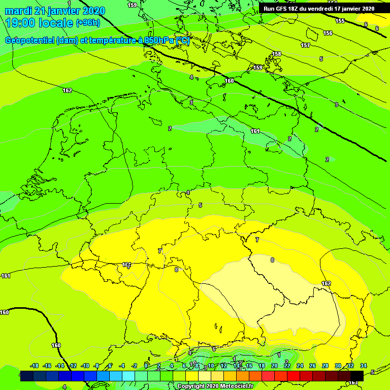 Modele GFS - Carte prvisions 