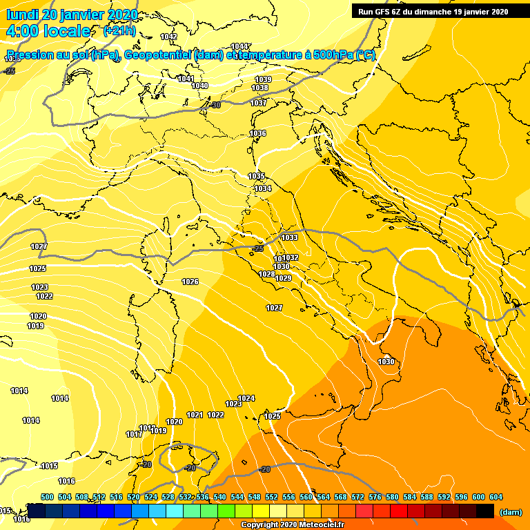 Modele GFS - Carte prvisions 