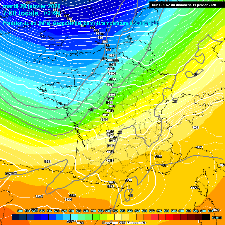 Modele GFS - Carte prvisions 