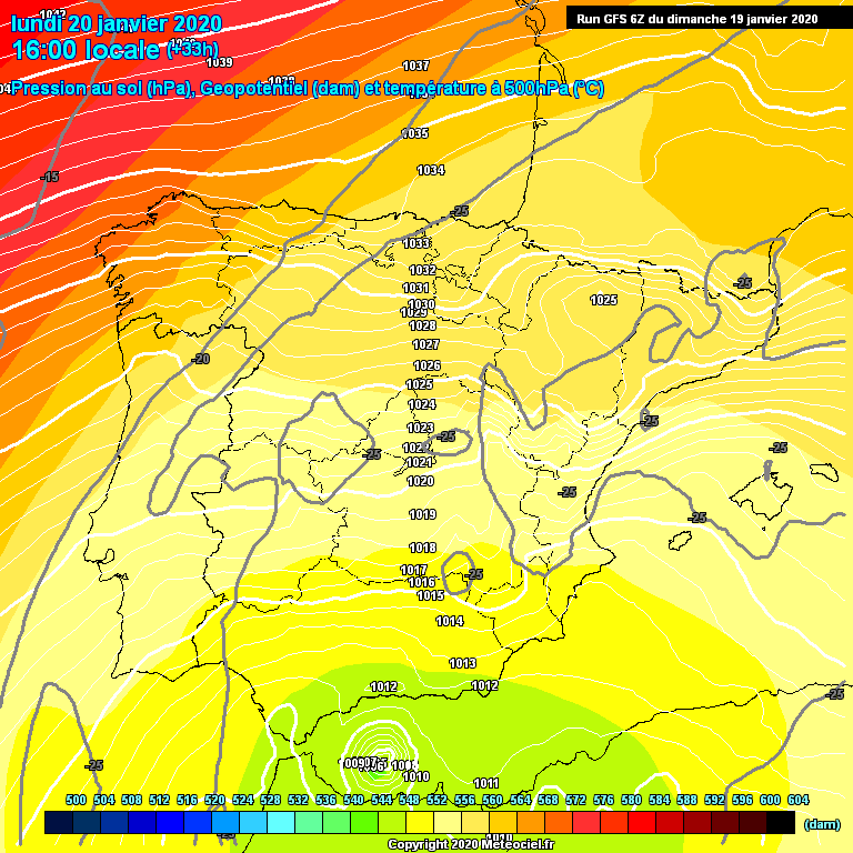 Modele GFS - Carte prvisions 