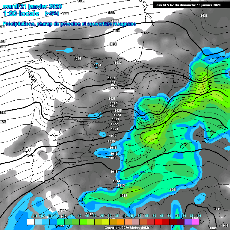 Modele GFS - Carte prvisions 