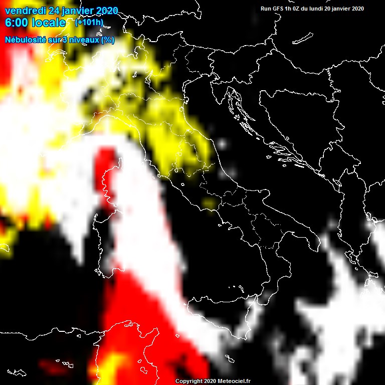 Modele GFS - Carte prvisions 