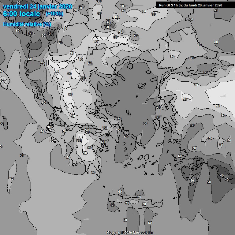 Modele GFS - Carte prvisions 