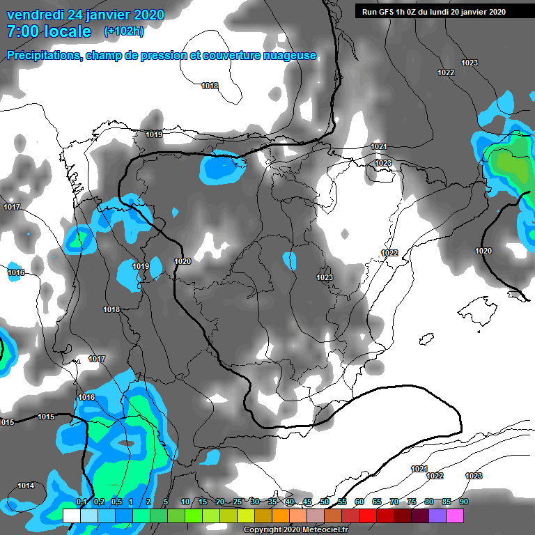 Modele GFS - Carte prvisions 