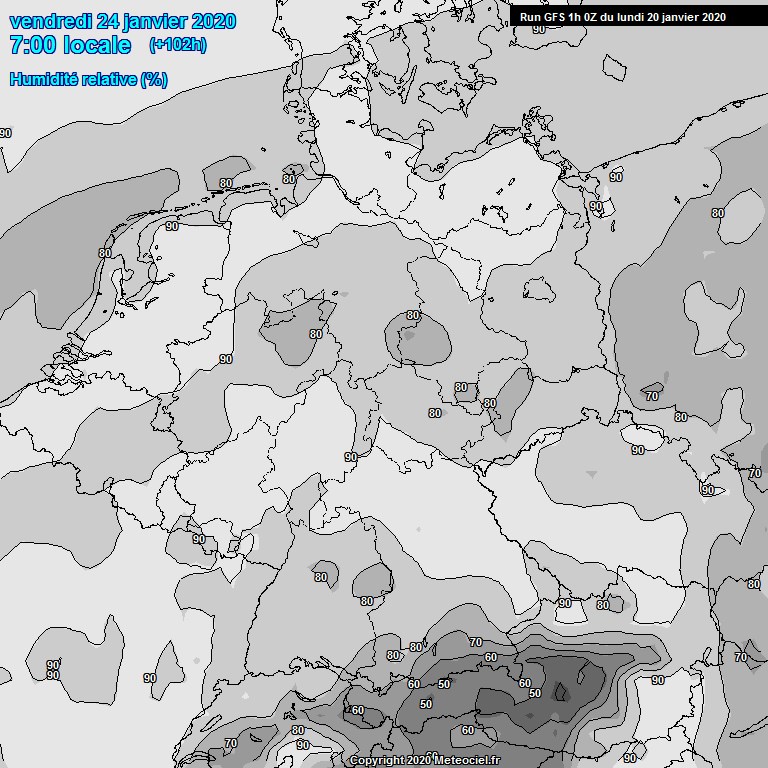 Modele GFS - Carte prvisions 