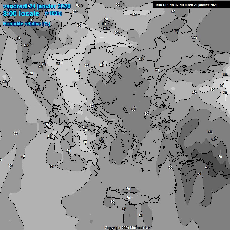 Modele GFS - Carte prvisions 