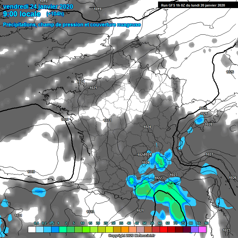 Modele GFS - Carte prvisions 